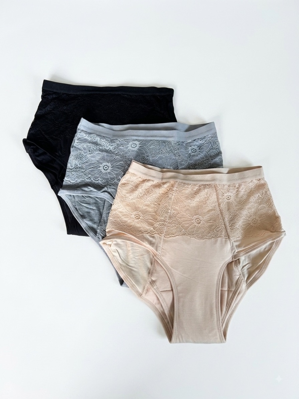 NWT Evella Leakproof Underwear Period Panty 3-Pack Small High Waist Bamboo Lace